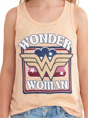 Girls Wonder Woman Graphic Tank Top Superhero Sleeveless  Medium 7/8